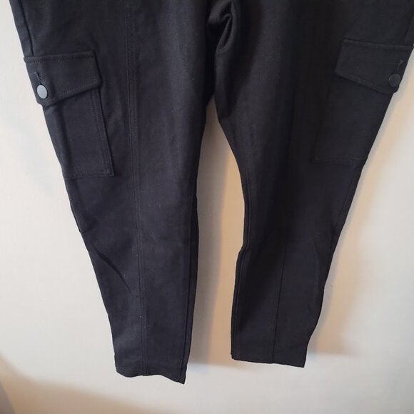 Time And Tru High Rise Skinny Pants Womens size 14 Black Zip Fly Pockets Stretch - Picture 3 of 8